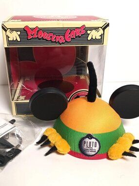 Vintage Disney Parks Pluto MousekeEars Mini Hat Ears Boxed Keychain Hair Clip
